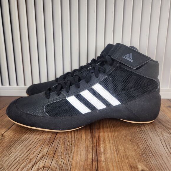 Adidas HVC 2 Mens Sz 9 Black White Athletic Wresting Boxing Sneaker Shoes AQ3325 - Picture 3 of 9